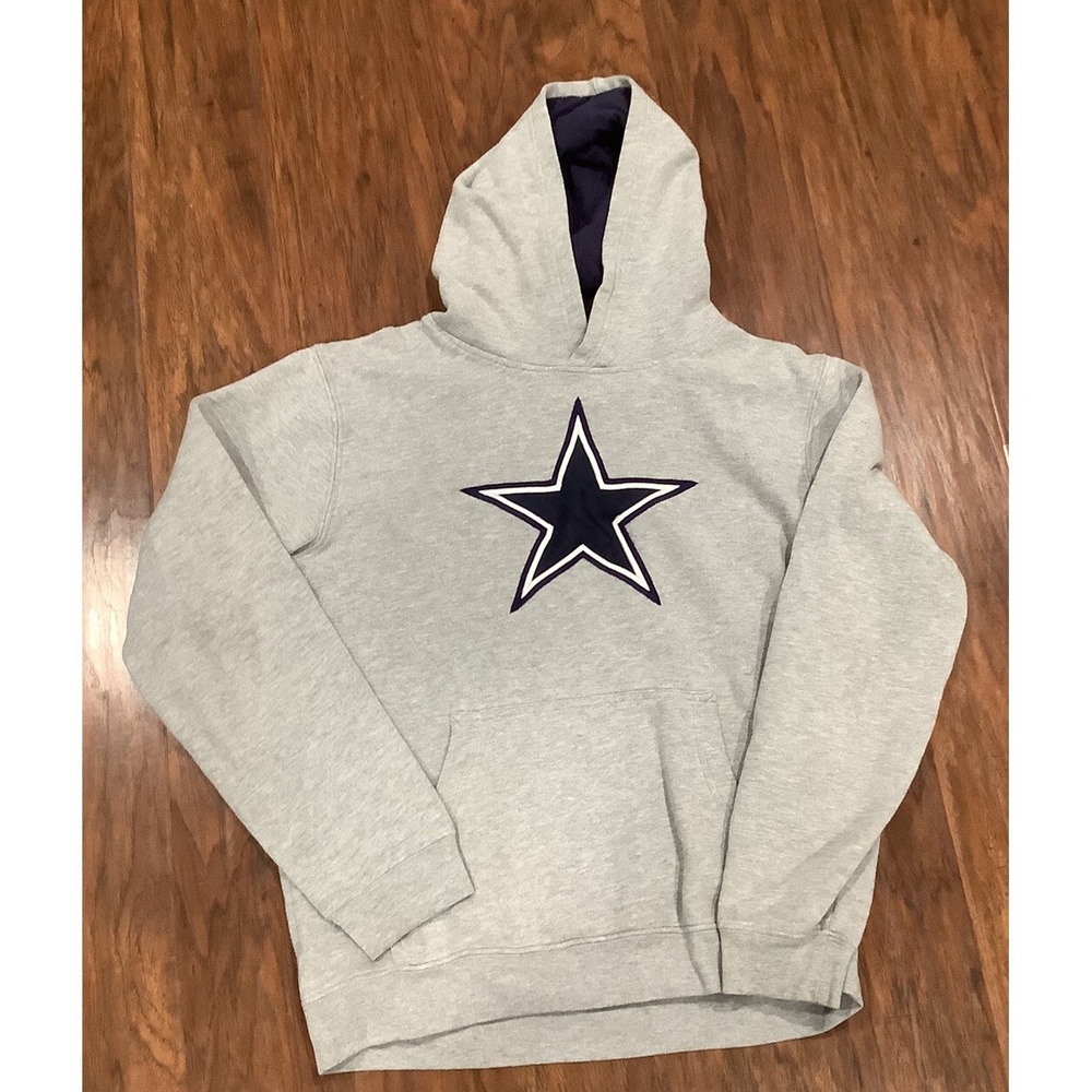 Dallas Cowboys Pullover Youth  XLarge Hoodie Gray Stitch Team Apparel
